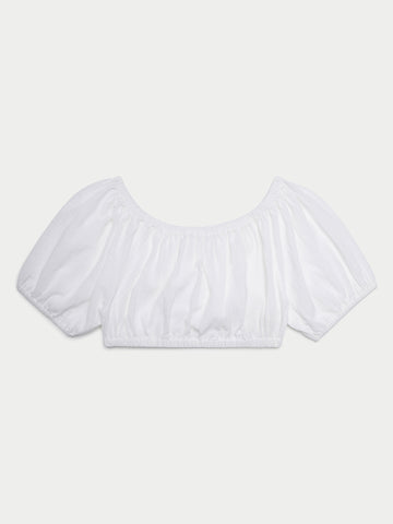Sousanna Cropped Puff Sleeve in Gauze