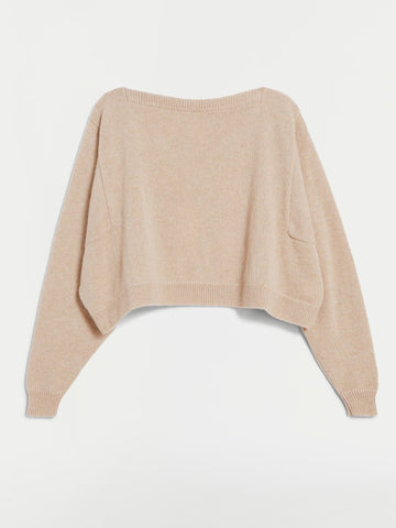 The Krysia Cropped Boatneck Sweater in Cashmere