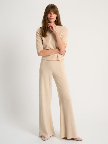 melt the lady bumpy smocking pants sサイズ The Zephyra Flare Pants in Cashmere – Suzie Kondi