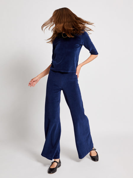 パンツ MUUET Cotton velour flare pants / NAVY MUUET Cotton velour flare pants / NAVY