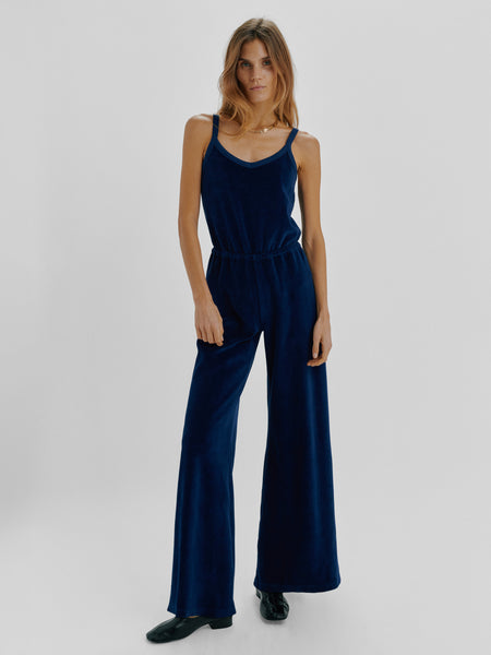 louren velour body suit ネイビー Elma Jumpsuit in Velour – Suzie Kondi