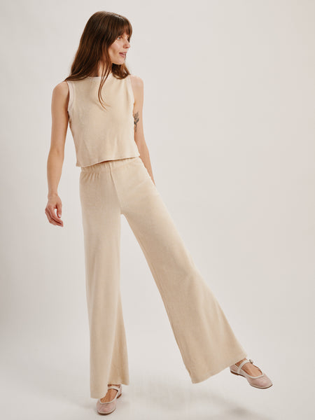 【2plan】Resin flare fit banding pants Jersey Flare Pant | Light Grey