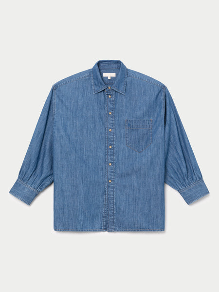 【oan】Grion Gradation Denim Shirt oan (オアン) - グリオングラデーションデニムシャツ / Grion