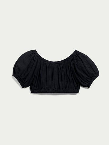Sousanna Cropped Puff Sleeve in Gauze