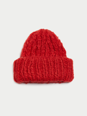 The Lumi Ribbed Beanie in Cashmere