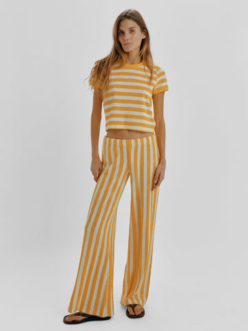 Lito Low-Rise Flare Pants in Soleil Striped Terry