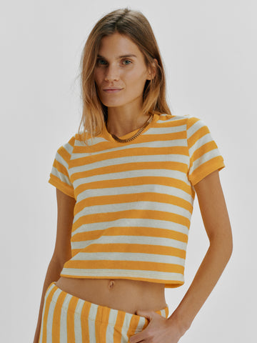 The Carpi Tee in Soleil Striped Terry