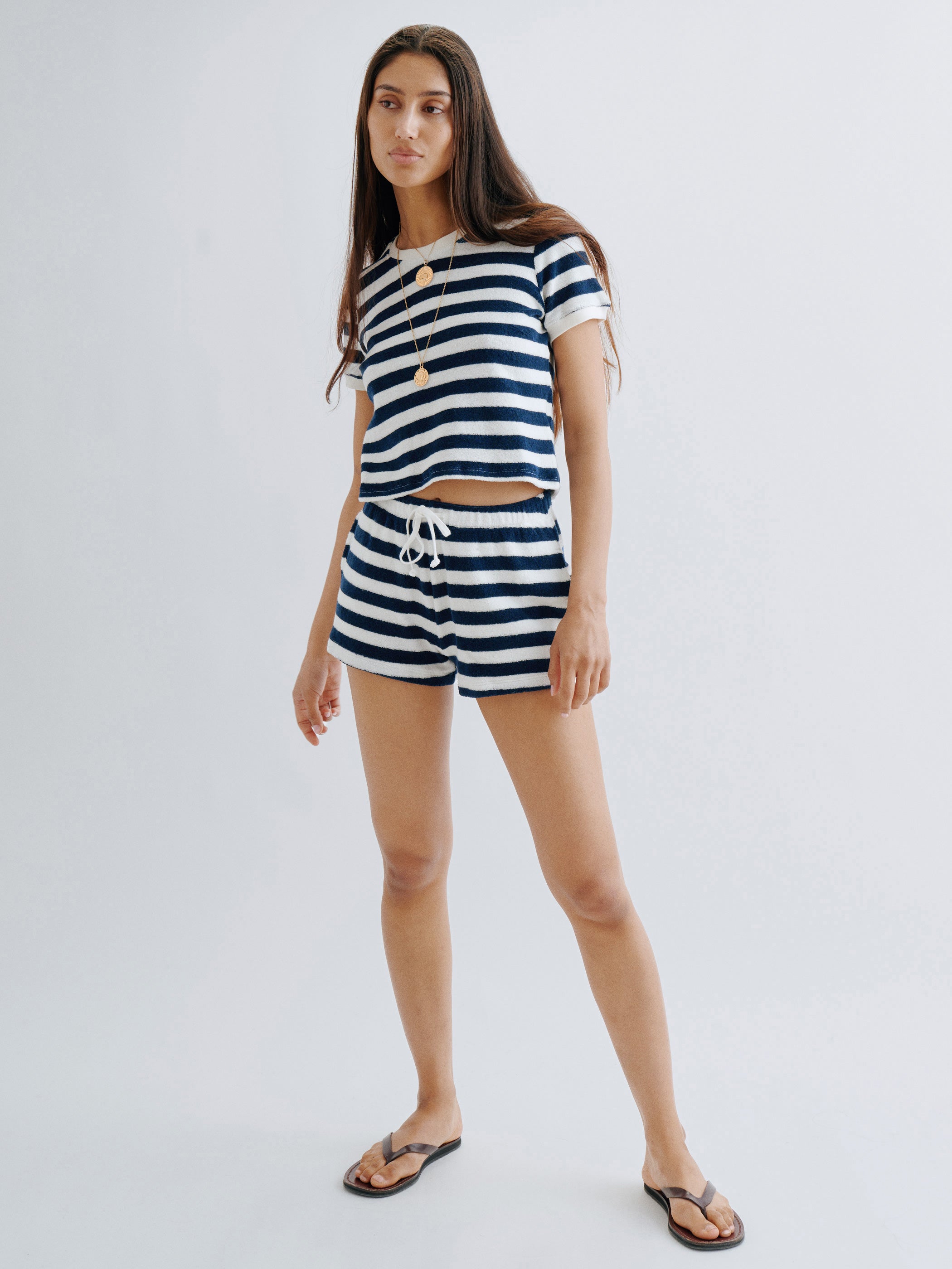 New Navy Ivory Stripe 