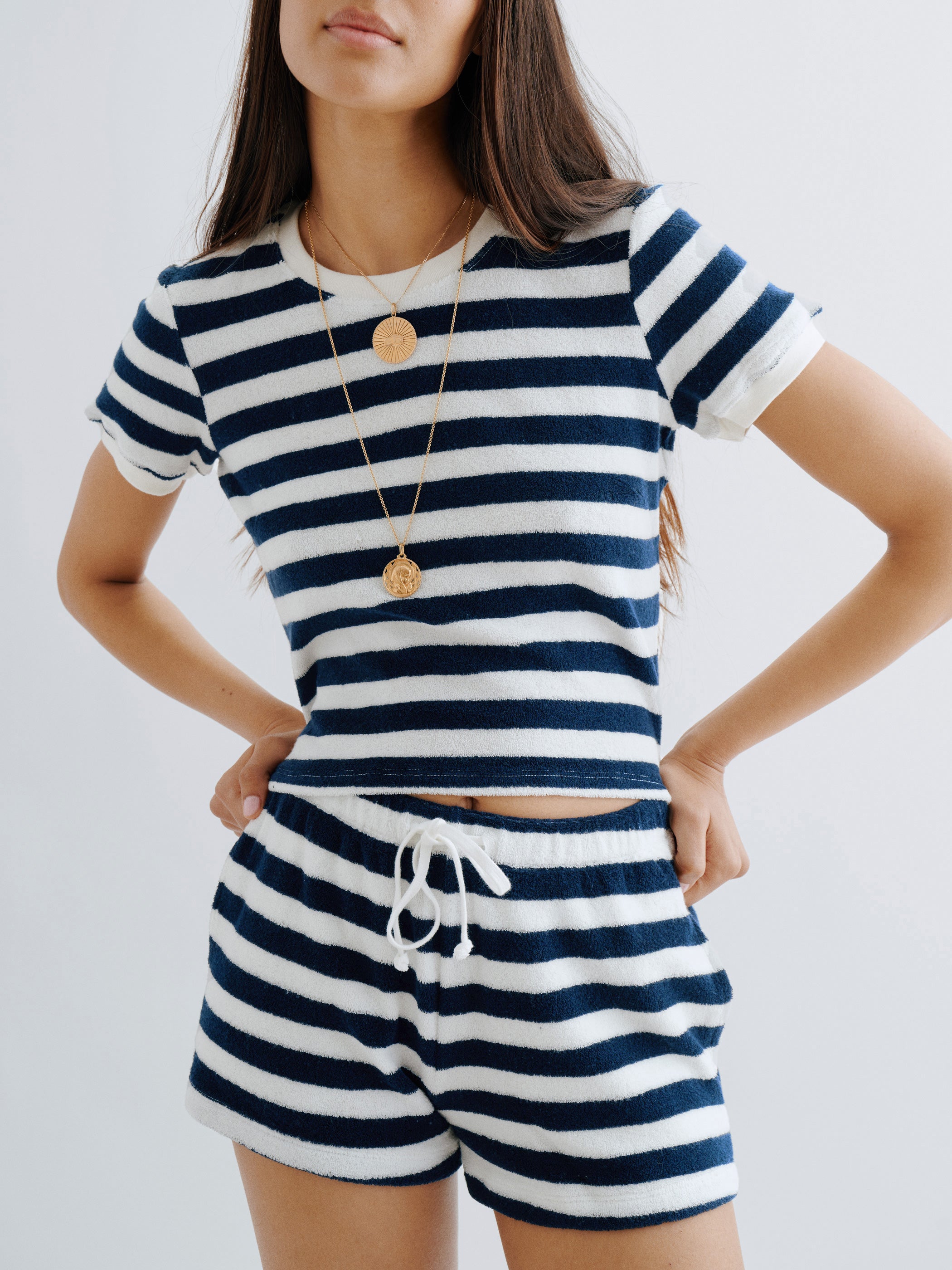 New Navy Ivory Stripe 