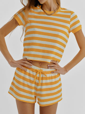 The Shallis Shorts in Soleil Striped Terry
