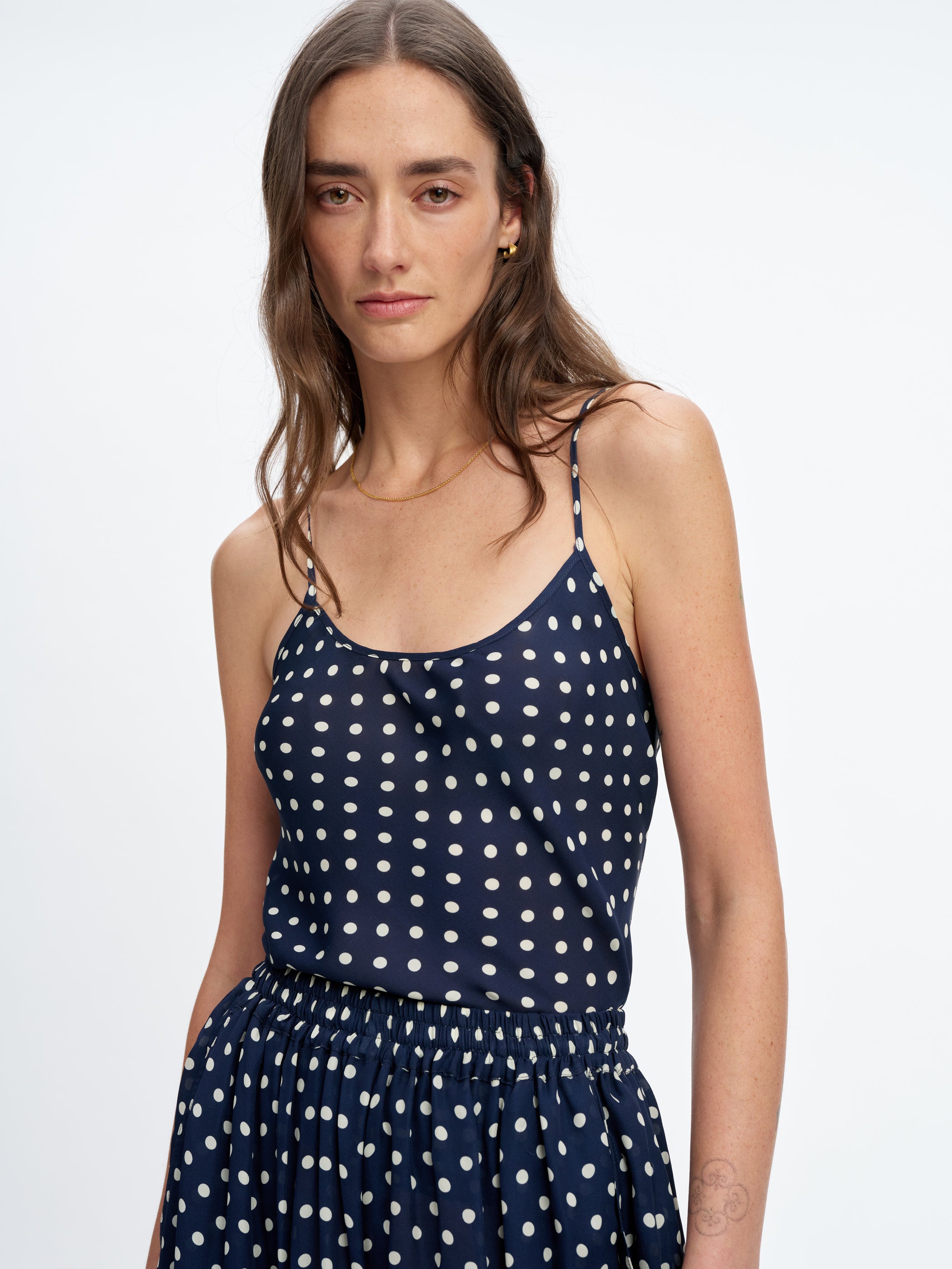 Navy Ivory Polka Dot 