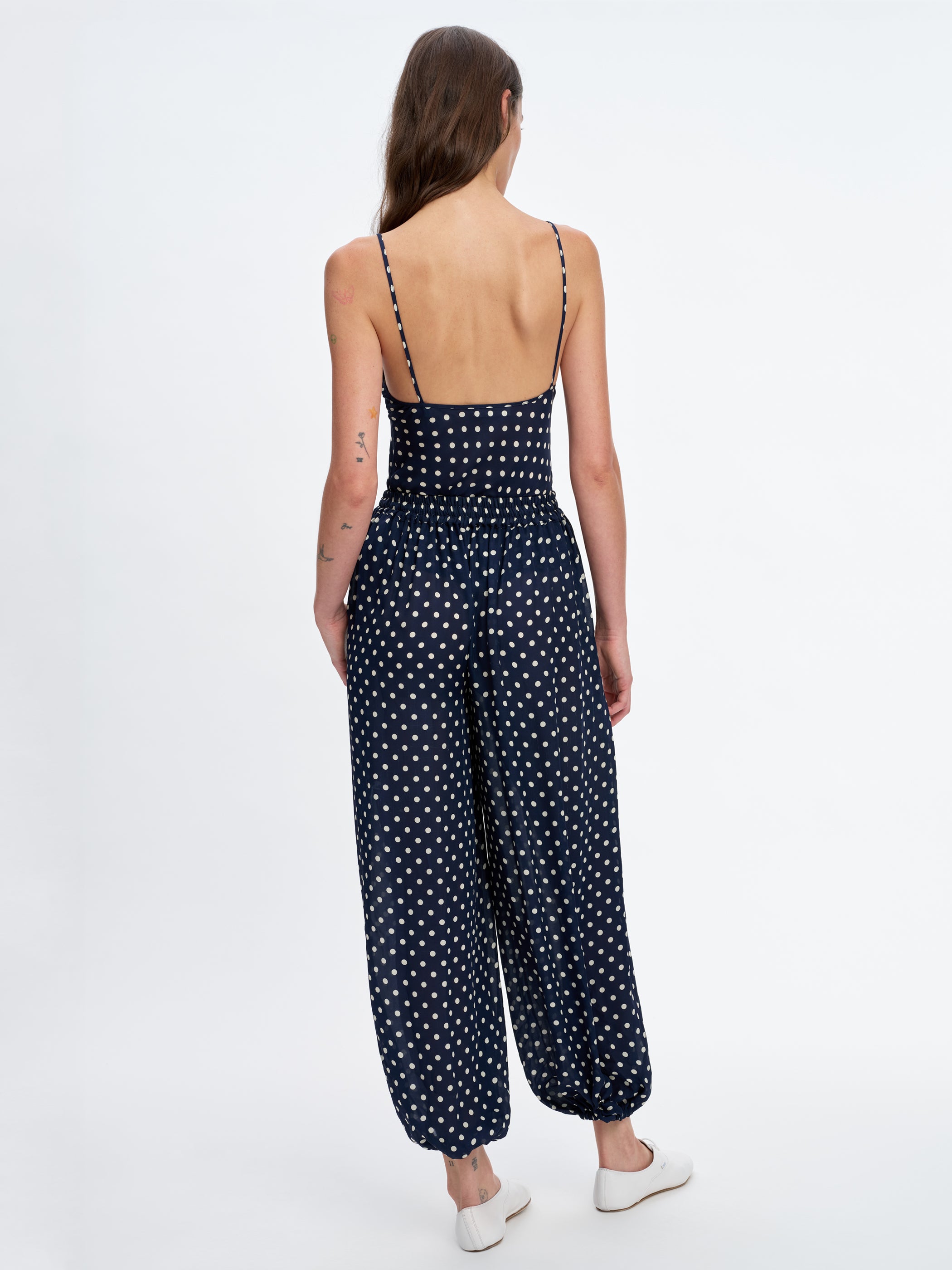 Navy Ivory Polka Dot 