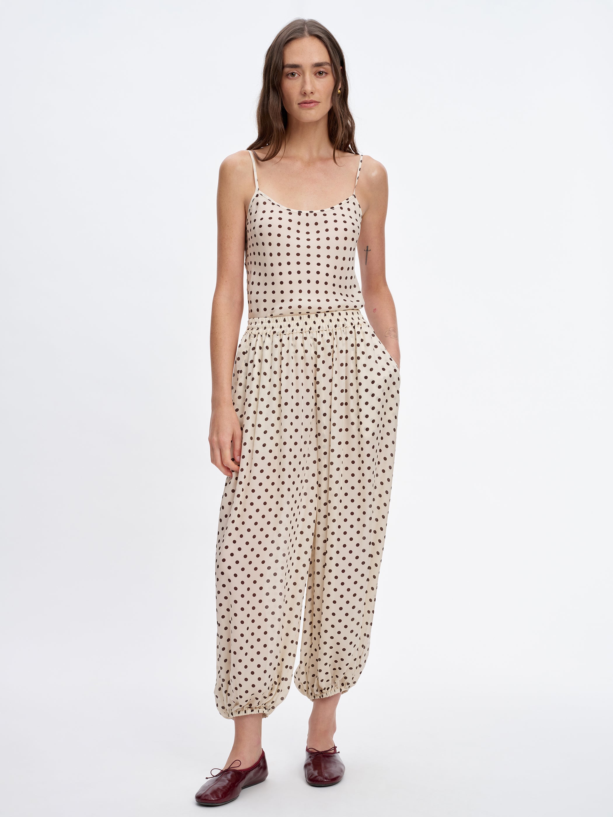 Ivory Walnut Polka Dot 
