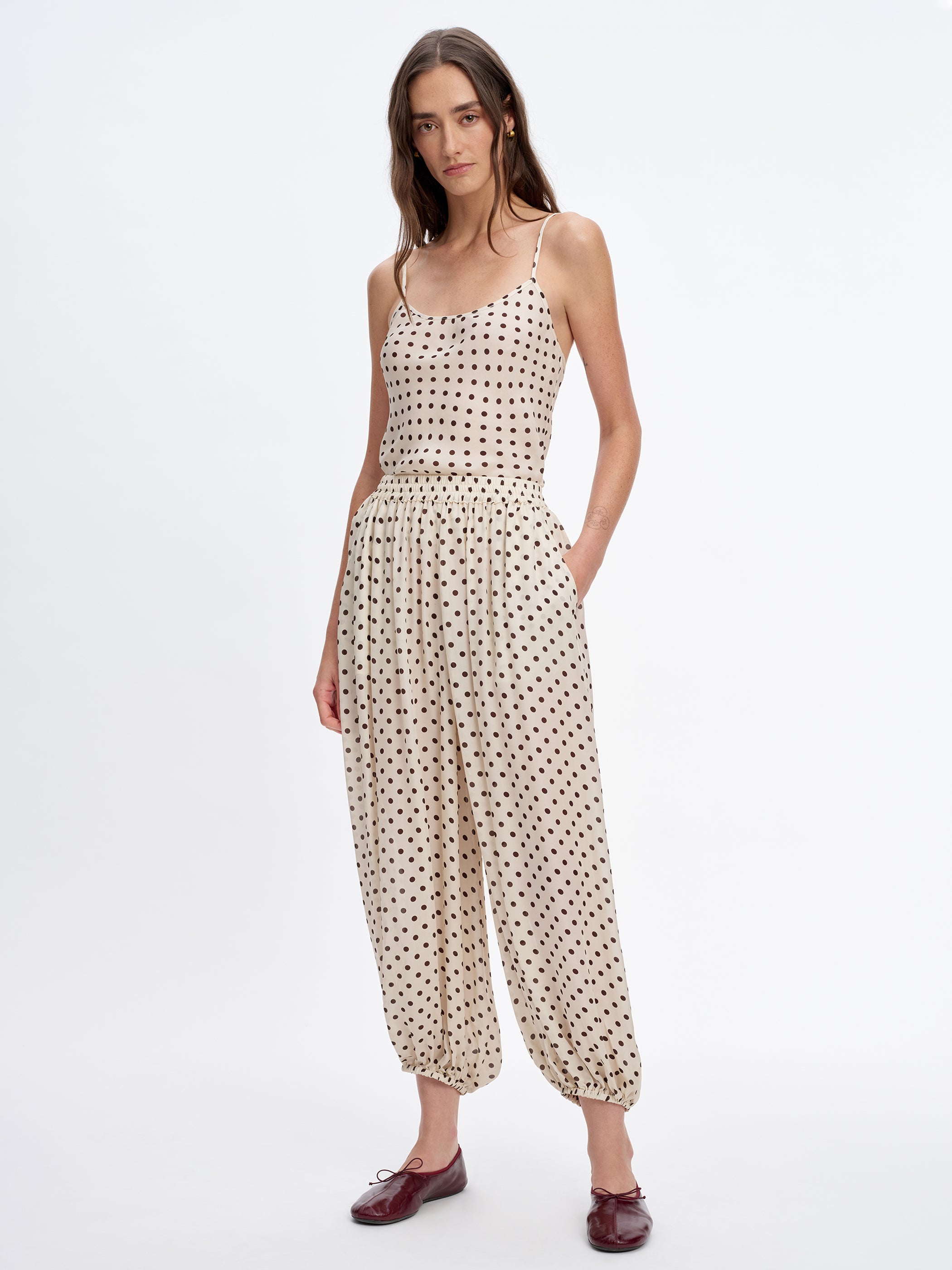 Ivory Walnut Polka Dot 
