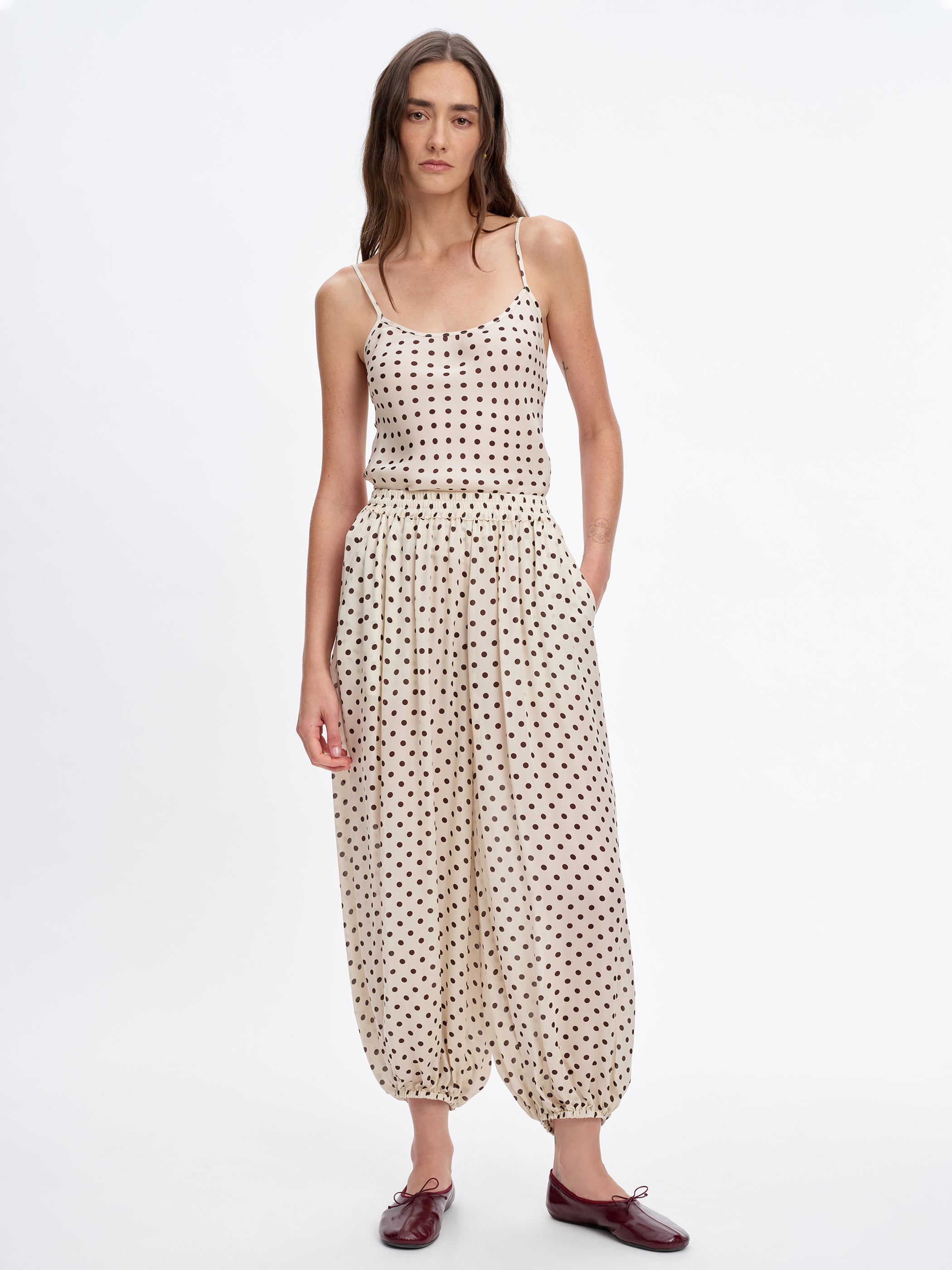 Ivory Walnut Polka Dot 