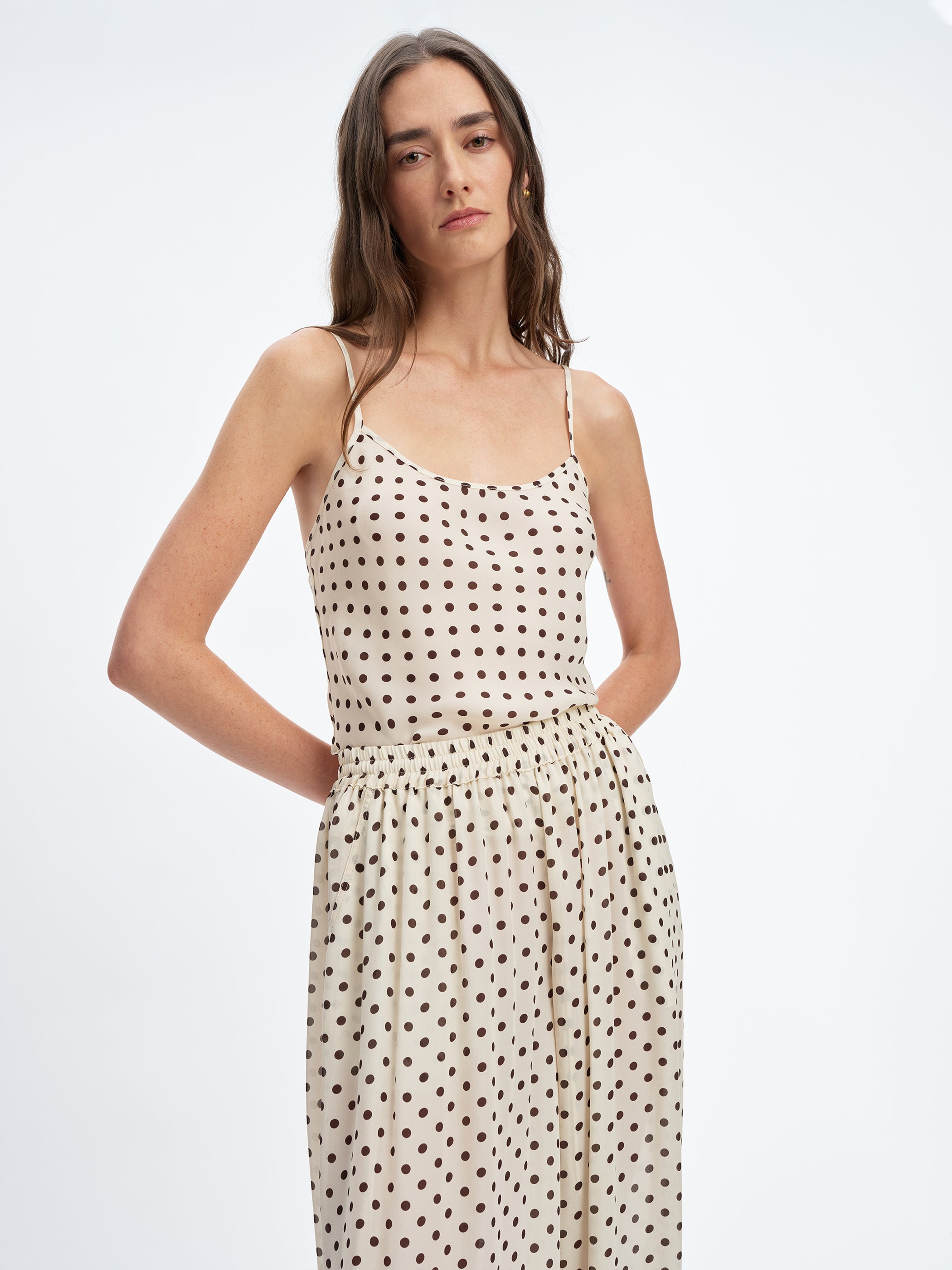 Ivory Walnut Polka Dot 