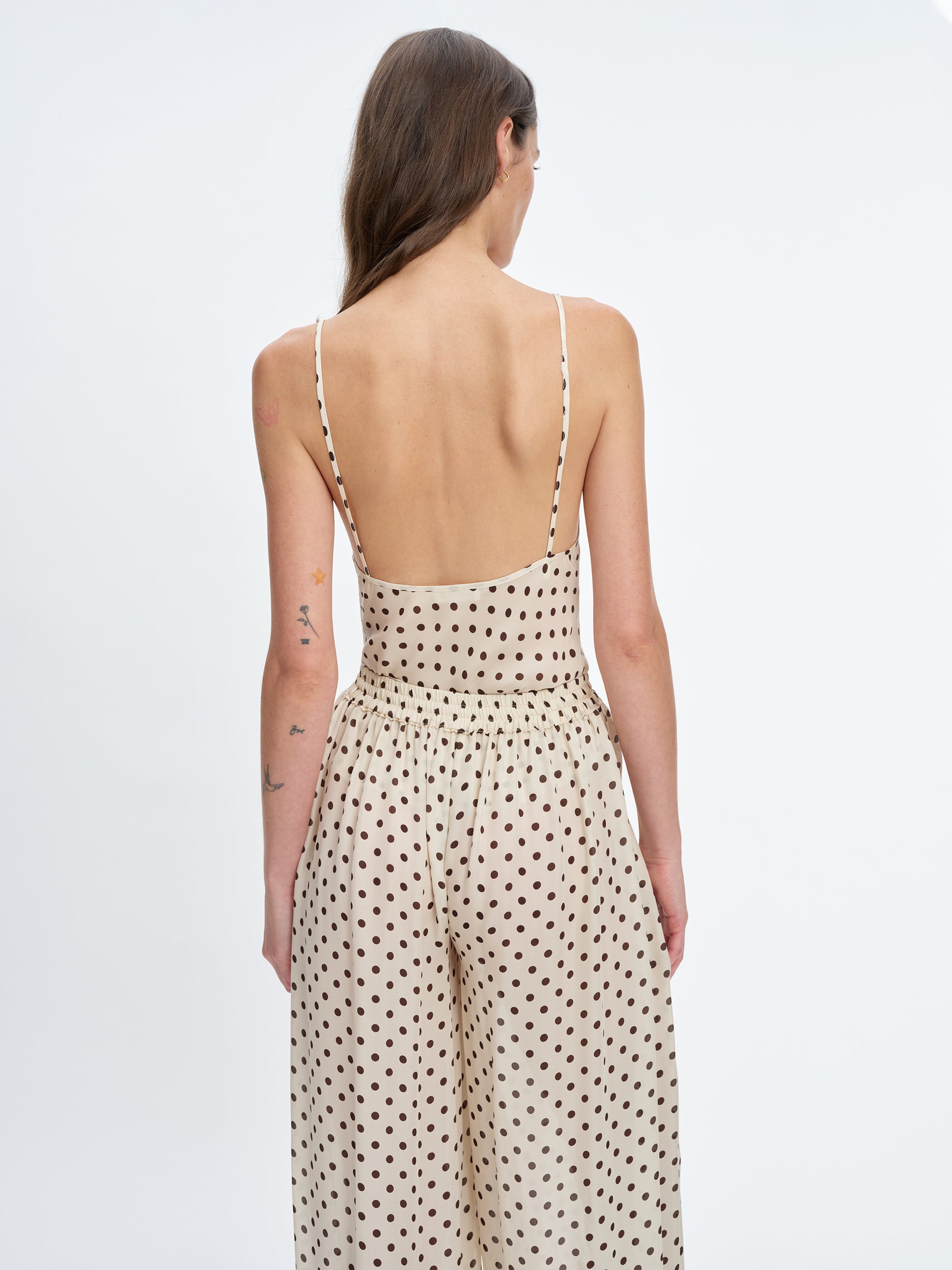Ivory Walnut Polka Dot 
