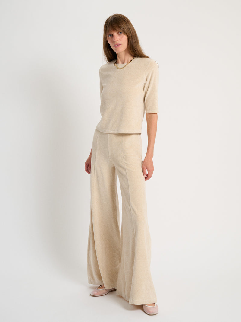 The Corfu Elbow Sleeve Crew in Velour 
