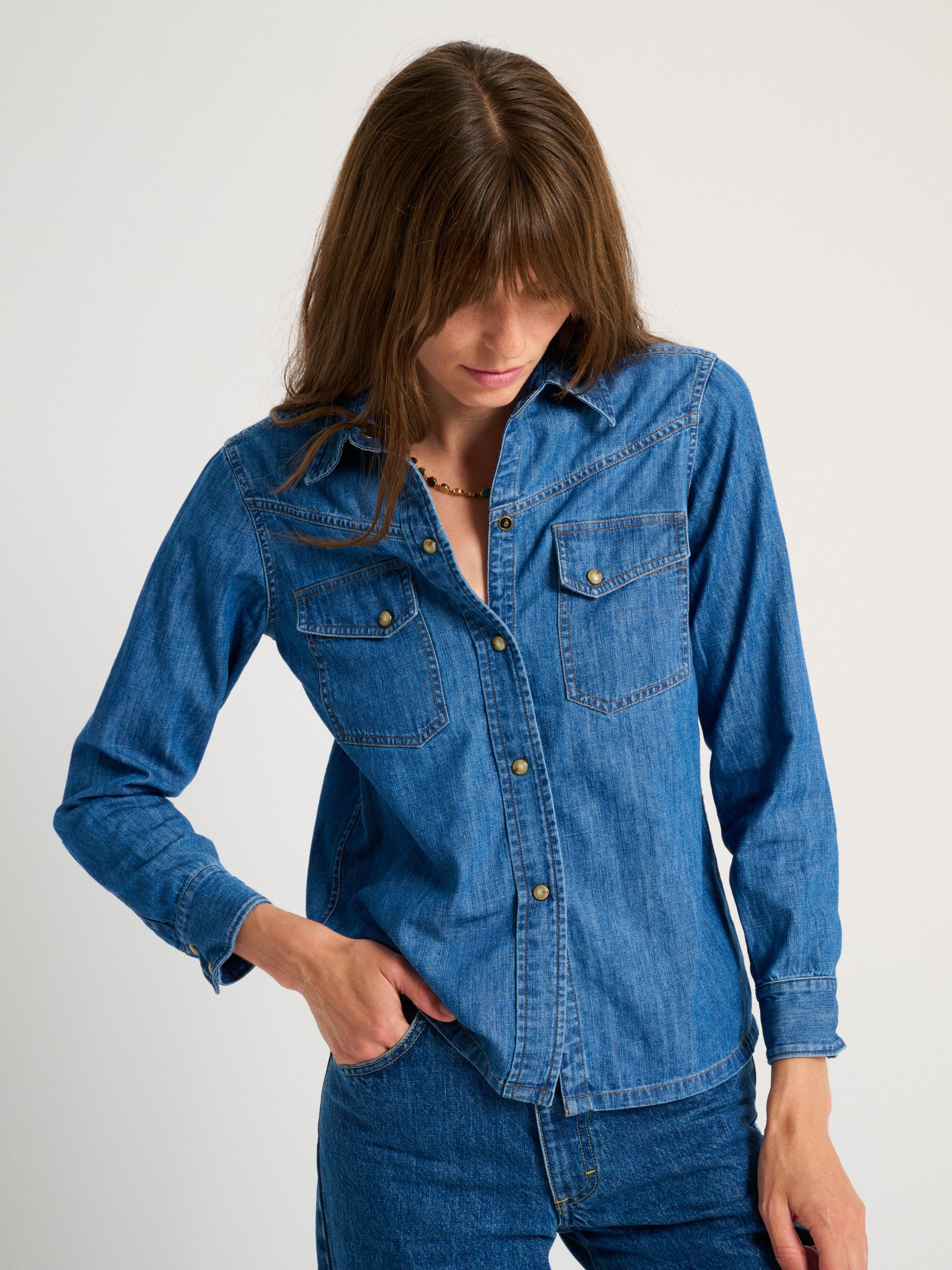 The Dona Button-Down in Denim – Suzie Kondi