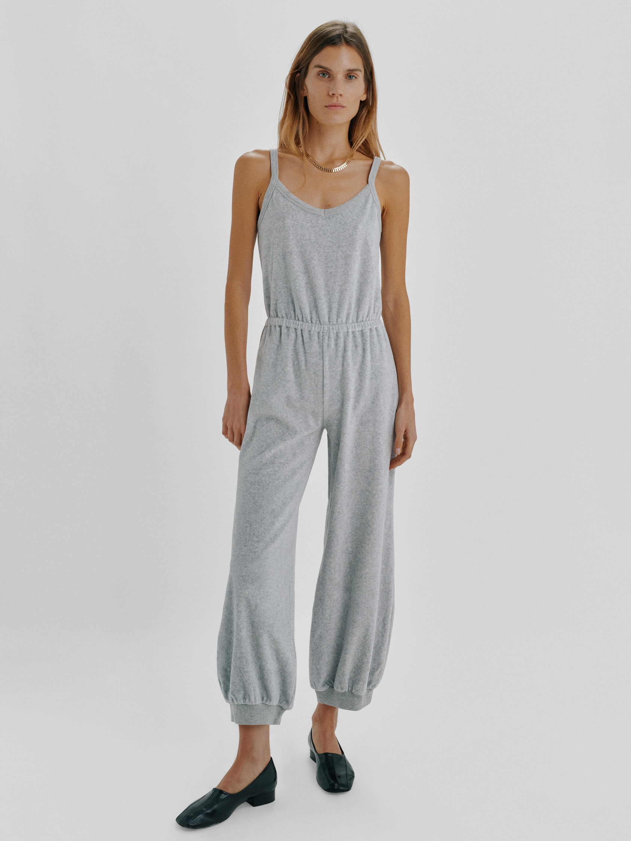 The Giorgi Tank Jumpsuit in Velour 
