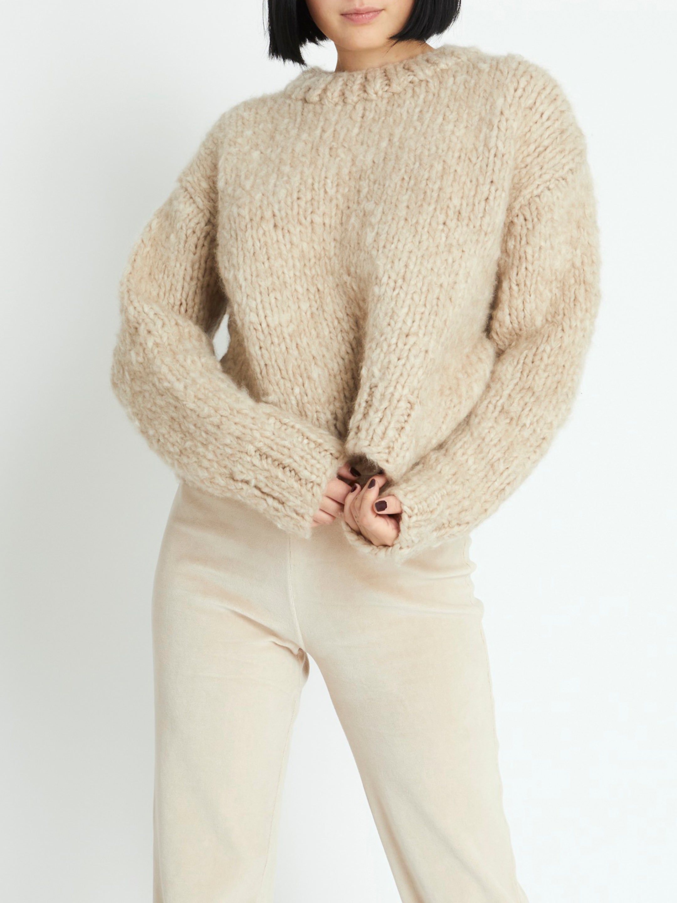 Hand knit cashmere sweaters top