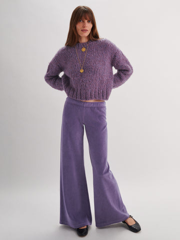 The Lito Low Rise Flare Pants in Velour