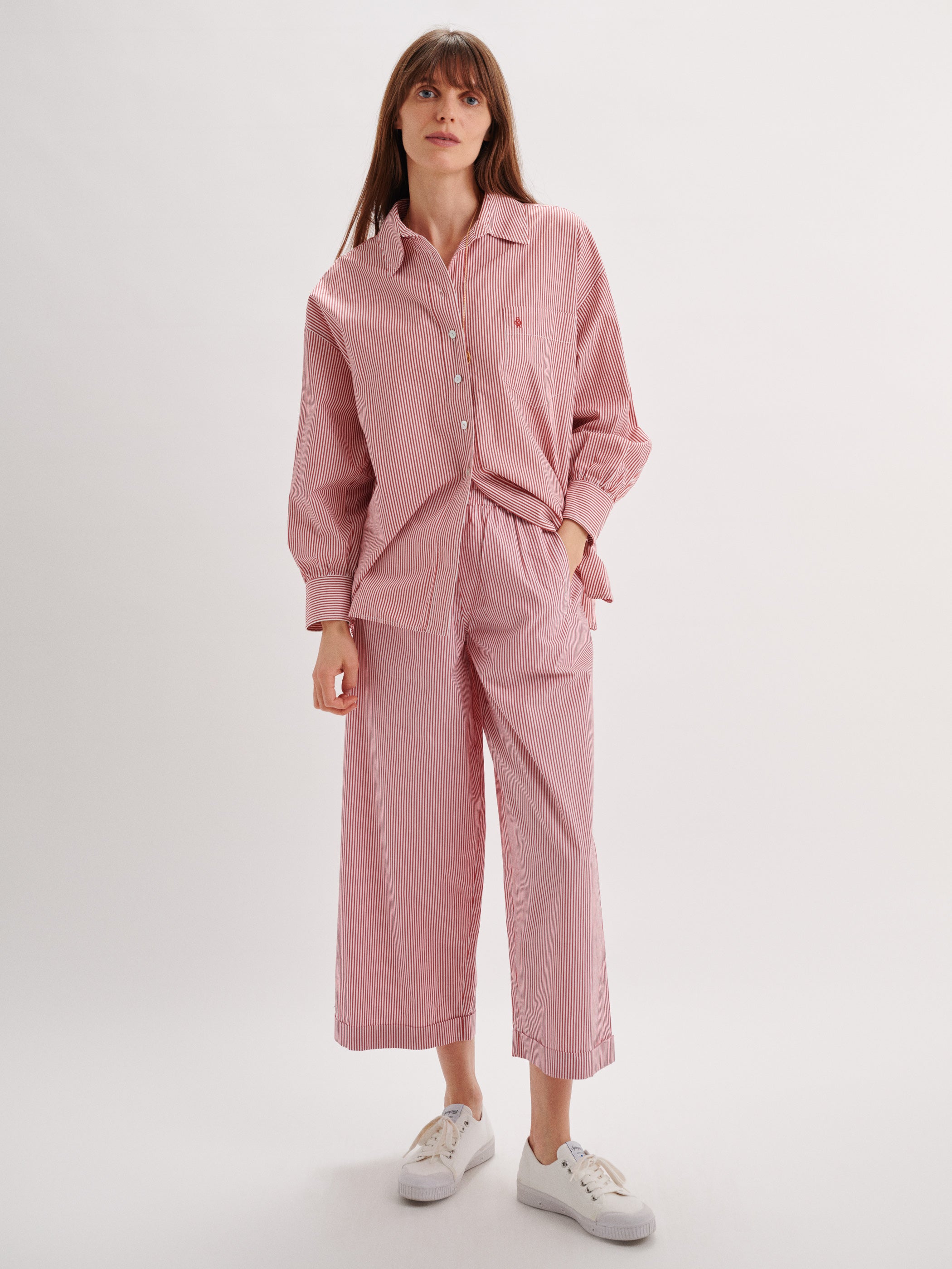 poppy LACE BERMUDA PANTS (STRIPE ） poppy LACE BERMUDA PANTS (STRIPE ）（Malìparmi® Women's