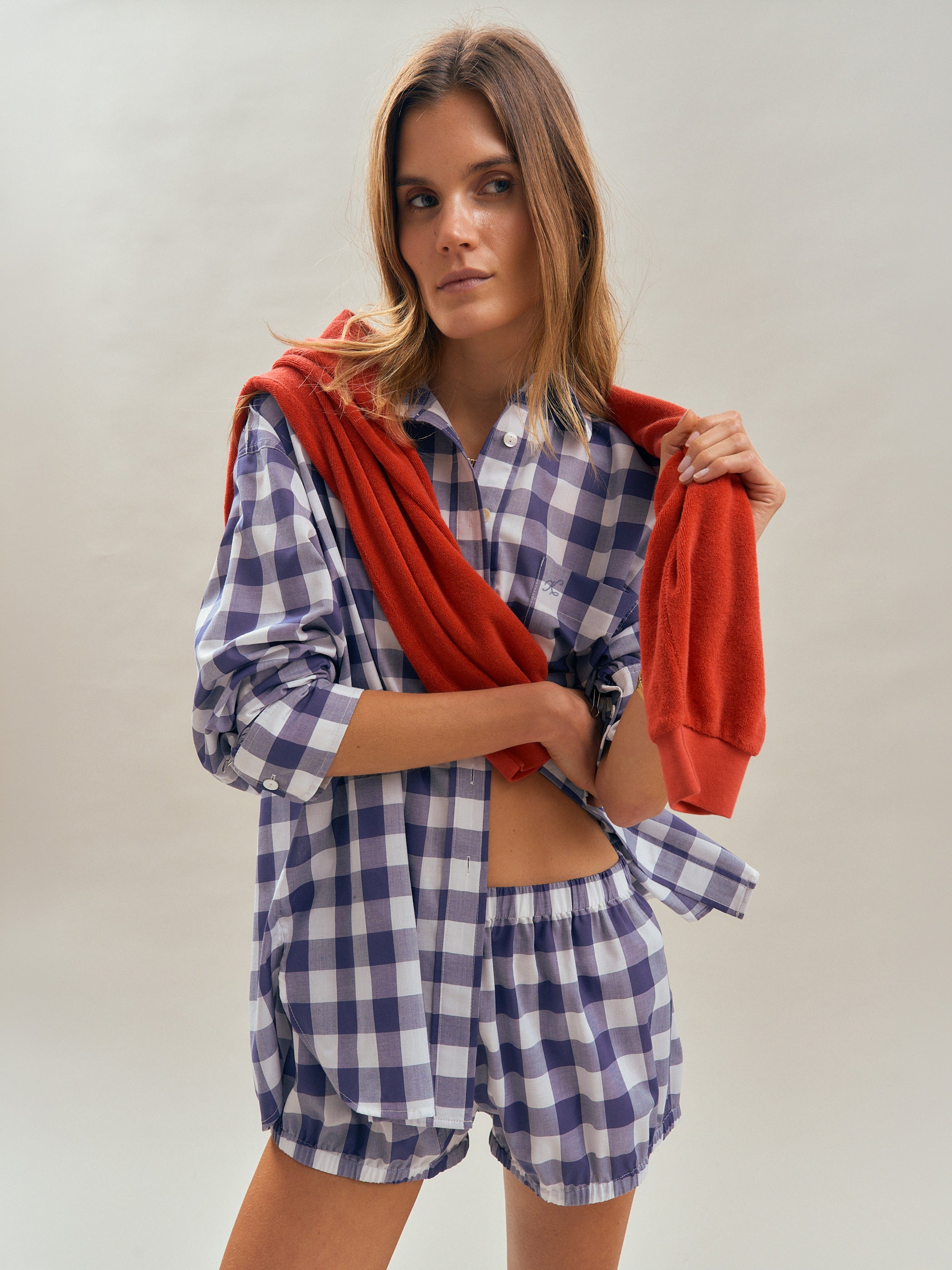 Large Navy Gingham 