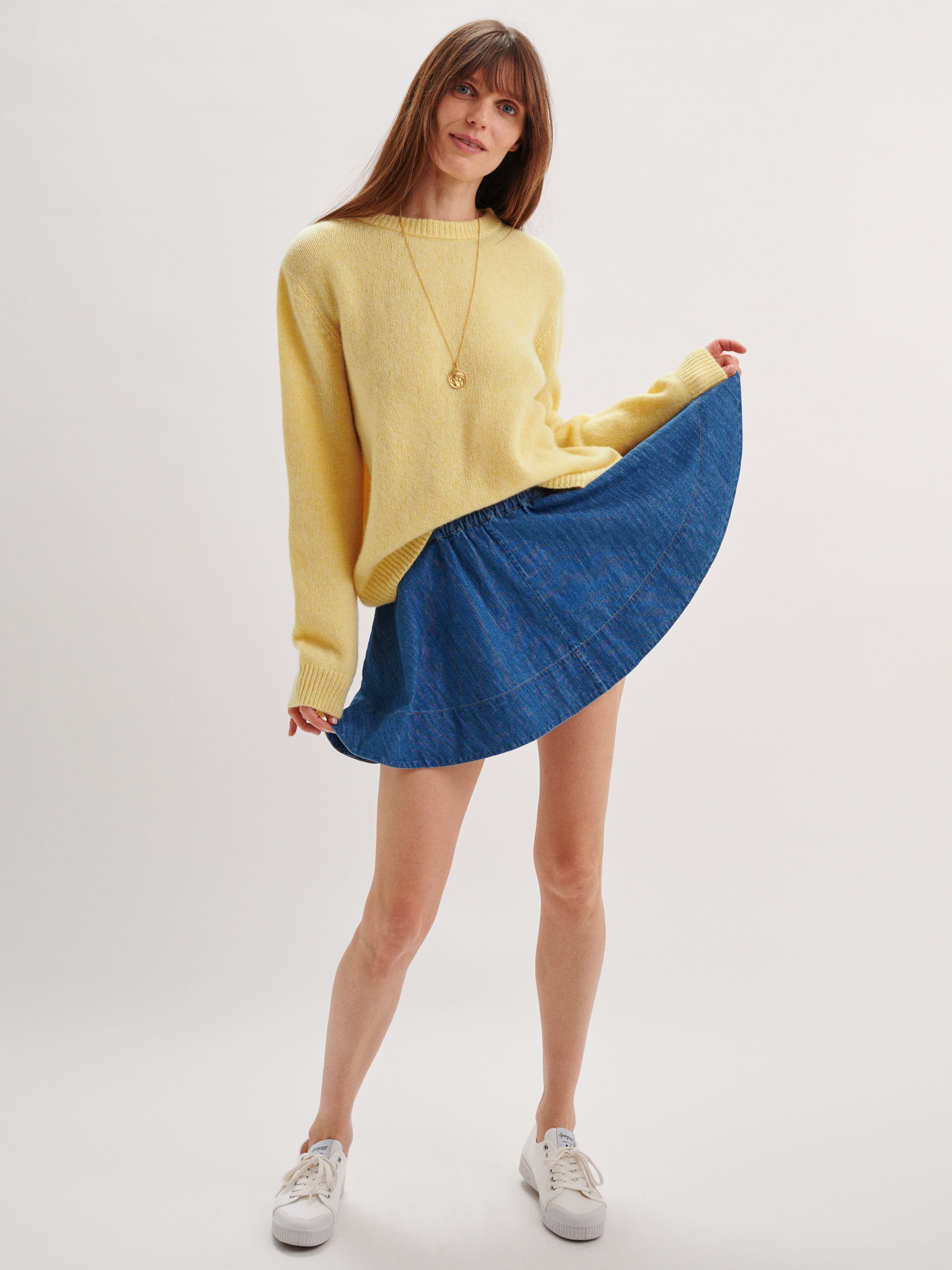The Lina Mini Circle Skirt in Denim – Suzie Kondi