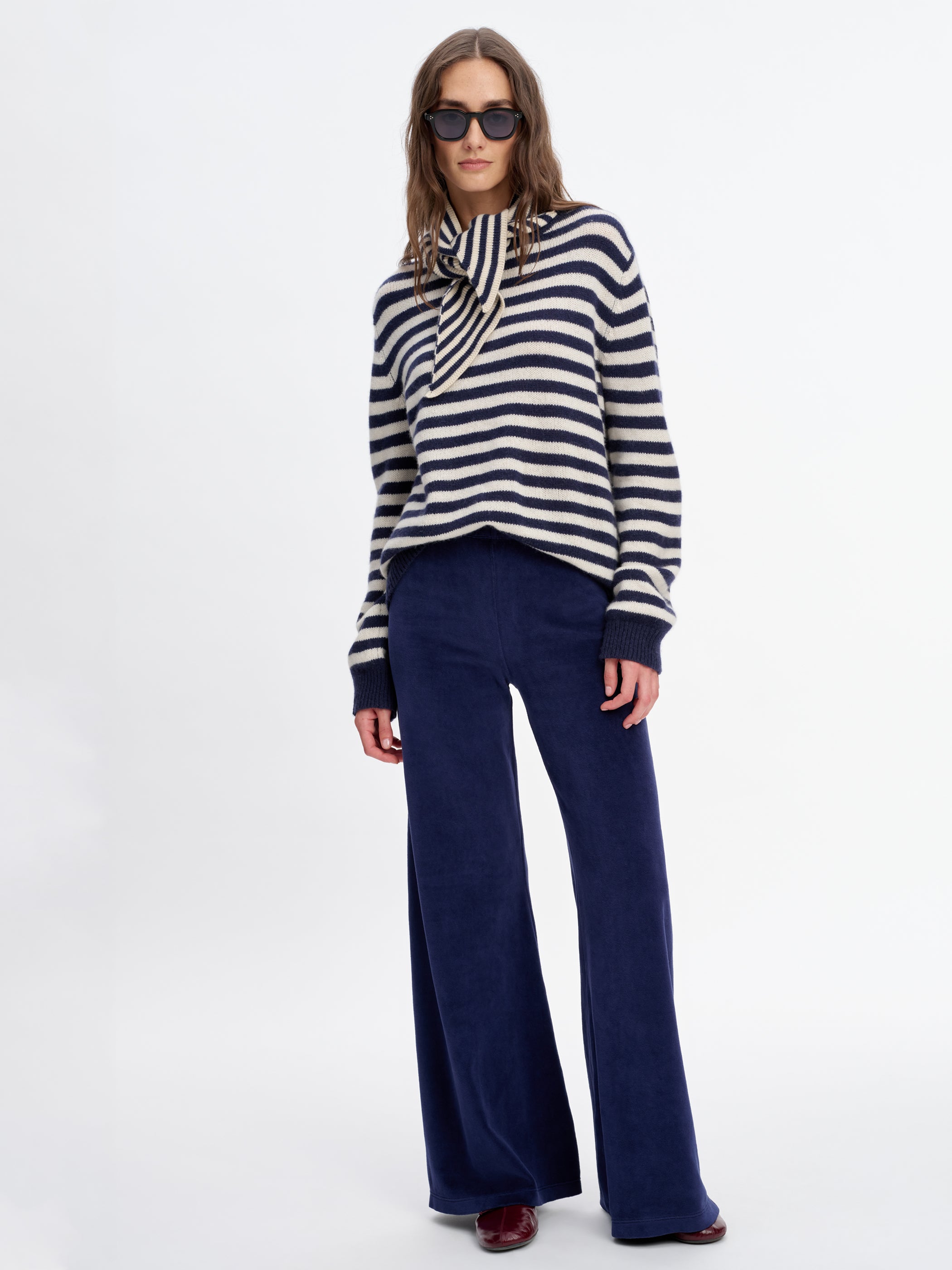Navy Ivory Stripe 