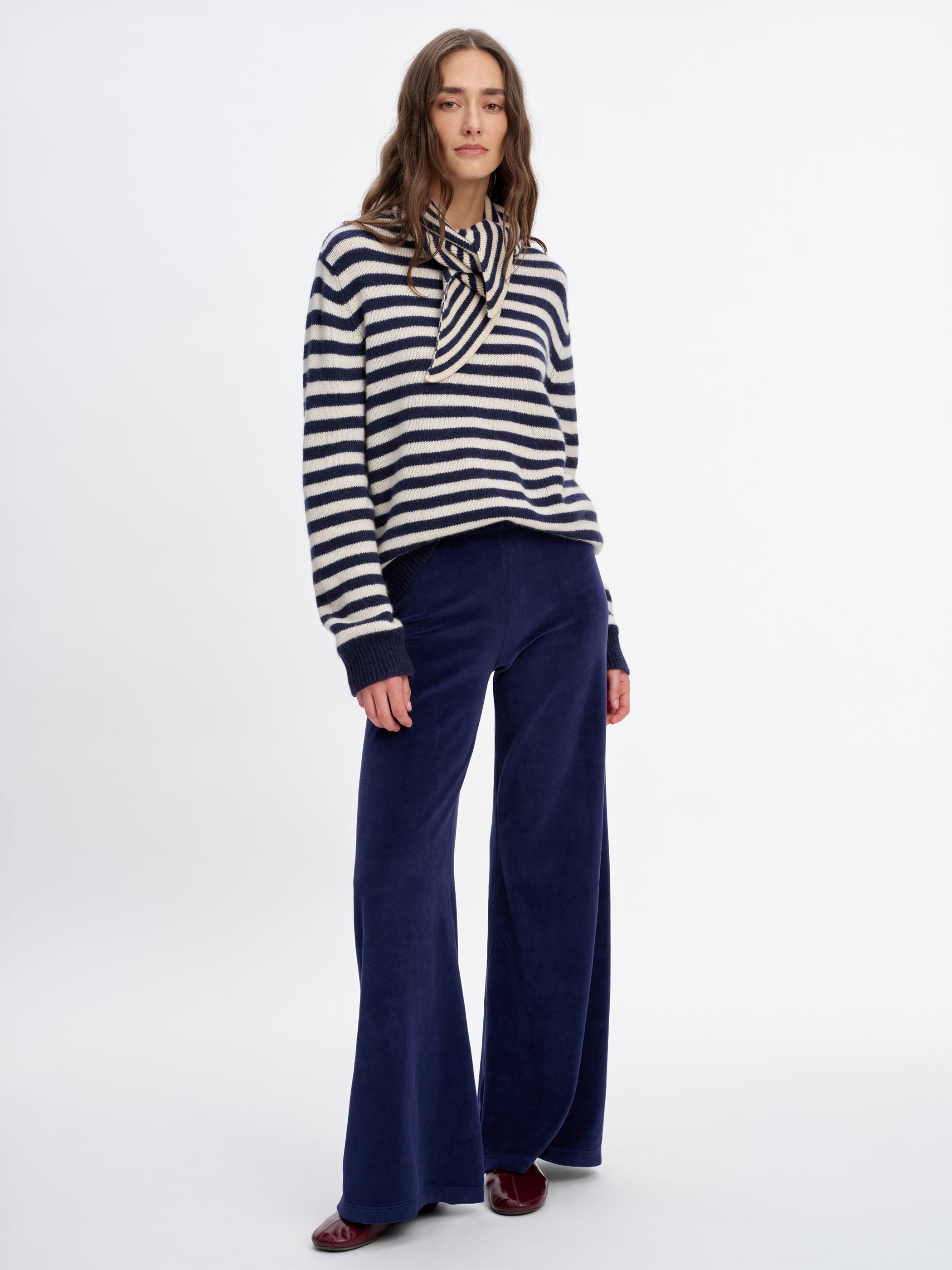 Navy Ivory Stripe 