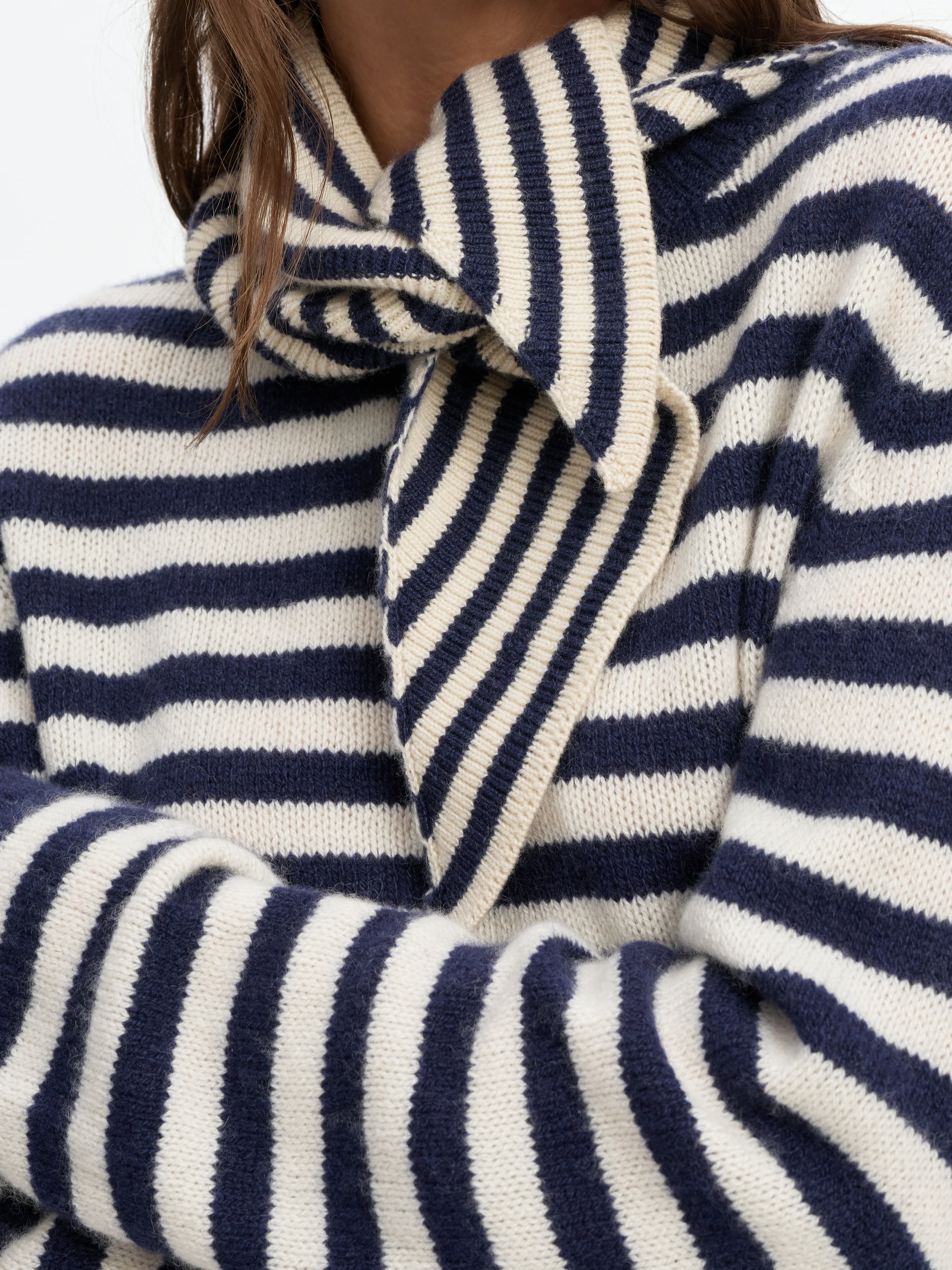 Navy Ivory Stripe 