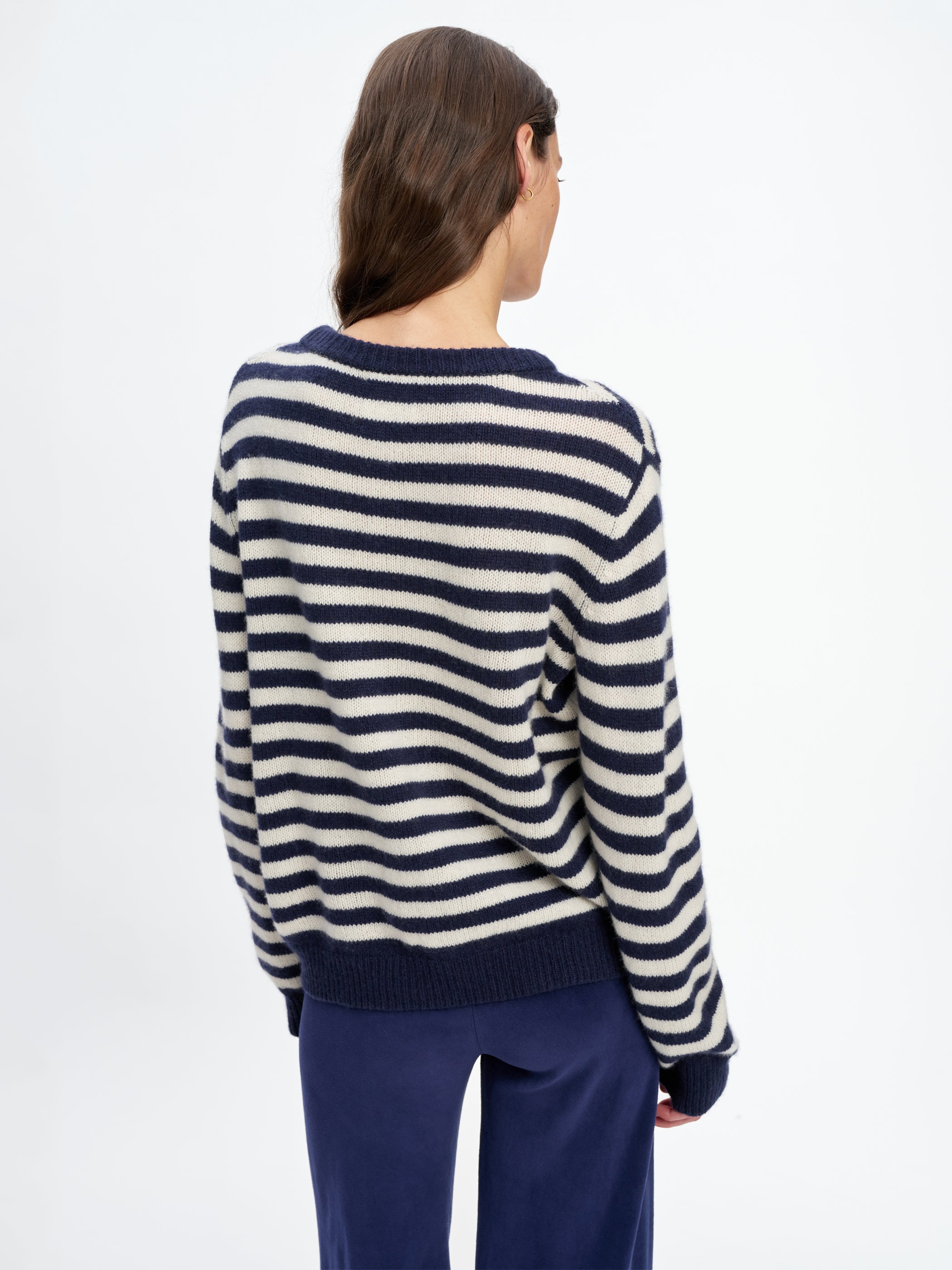 Navy Ivory Stripe 