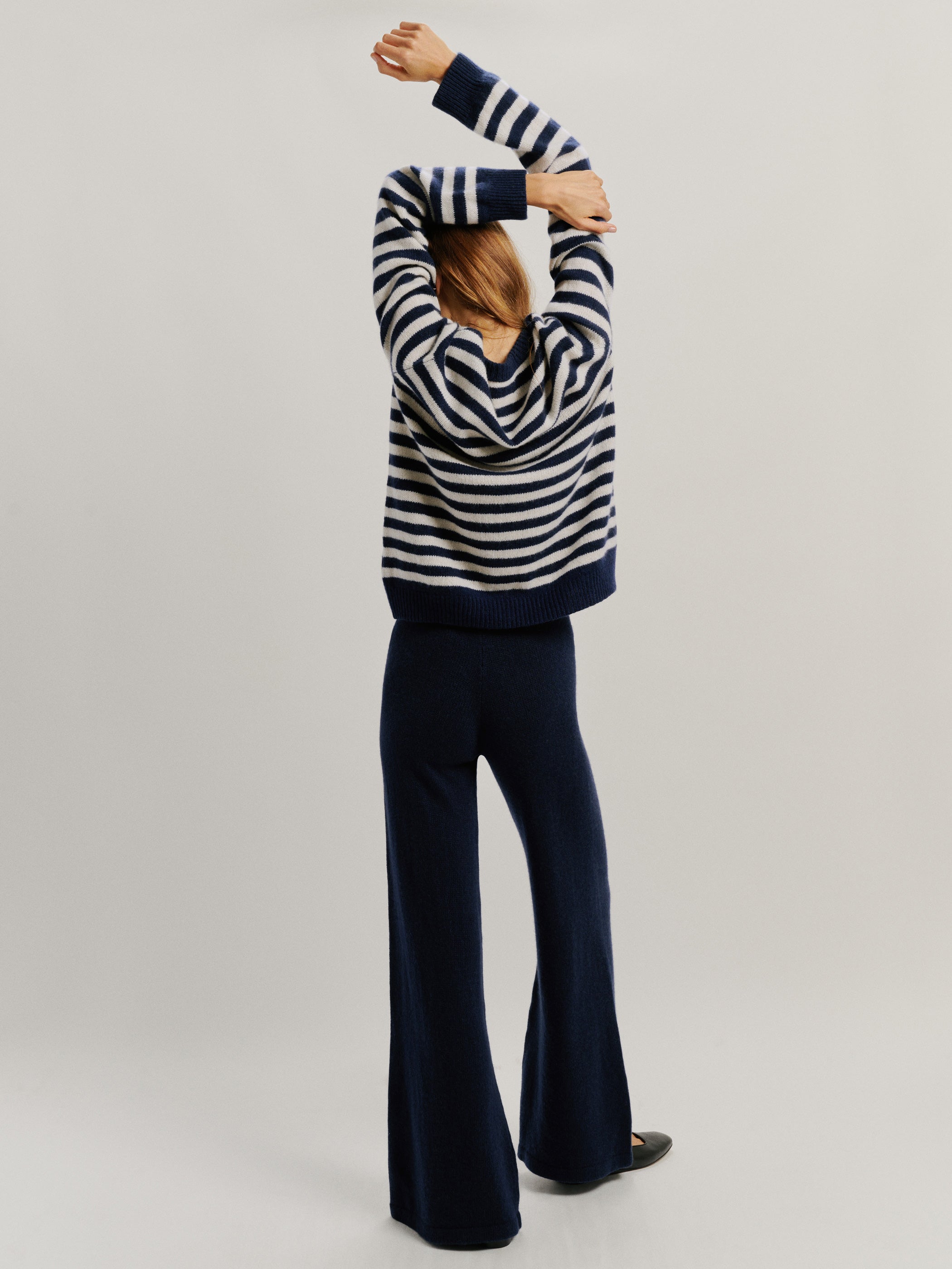 Navy-Ivory Stripe 