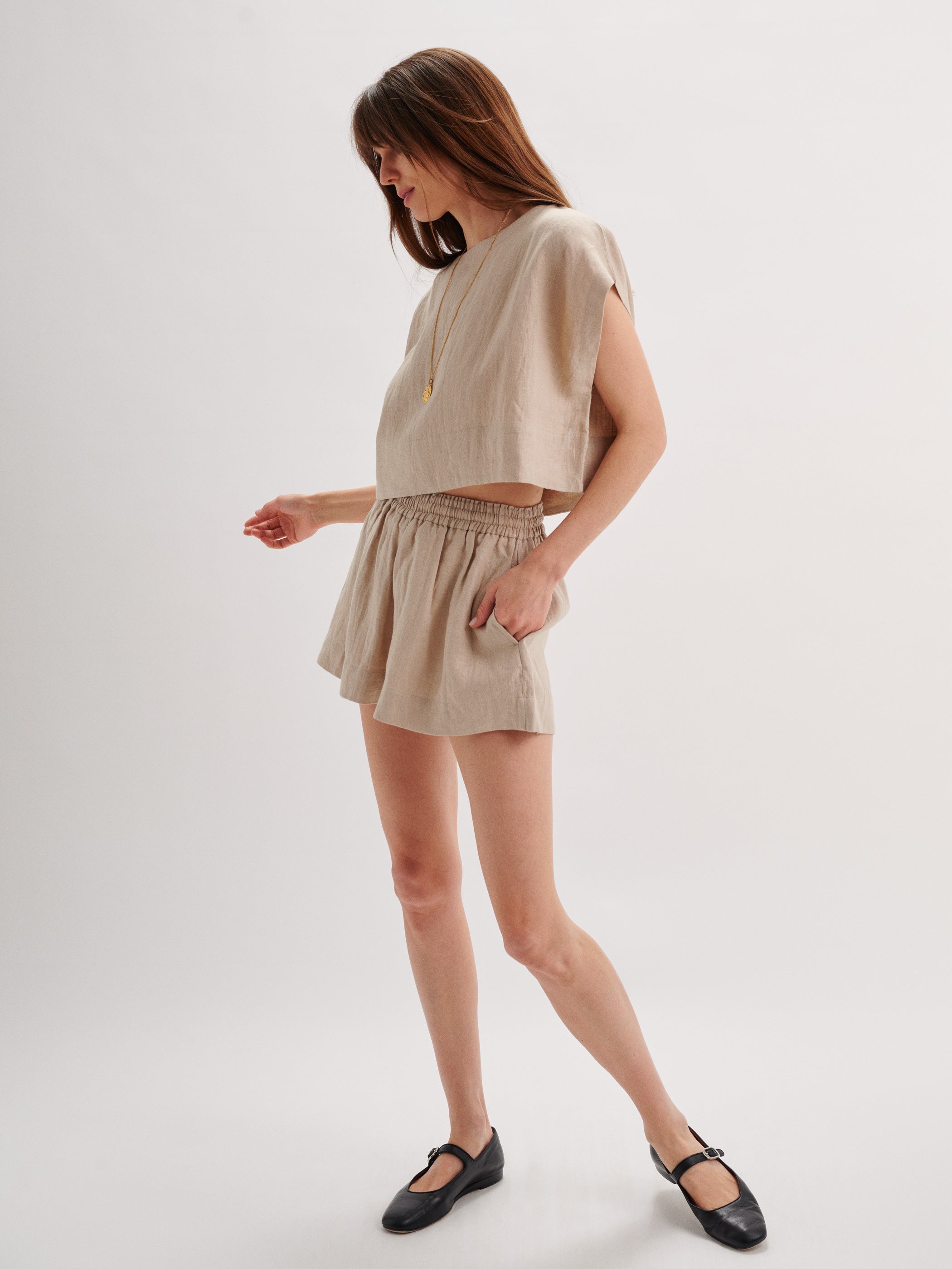linen dress shorts ASOS Design - Tie Side - Women - Viscose/Linen - XS back comfort and polished style Red Dress | Ivory Linen