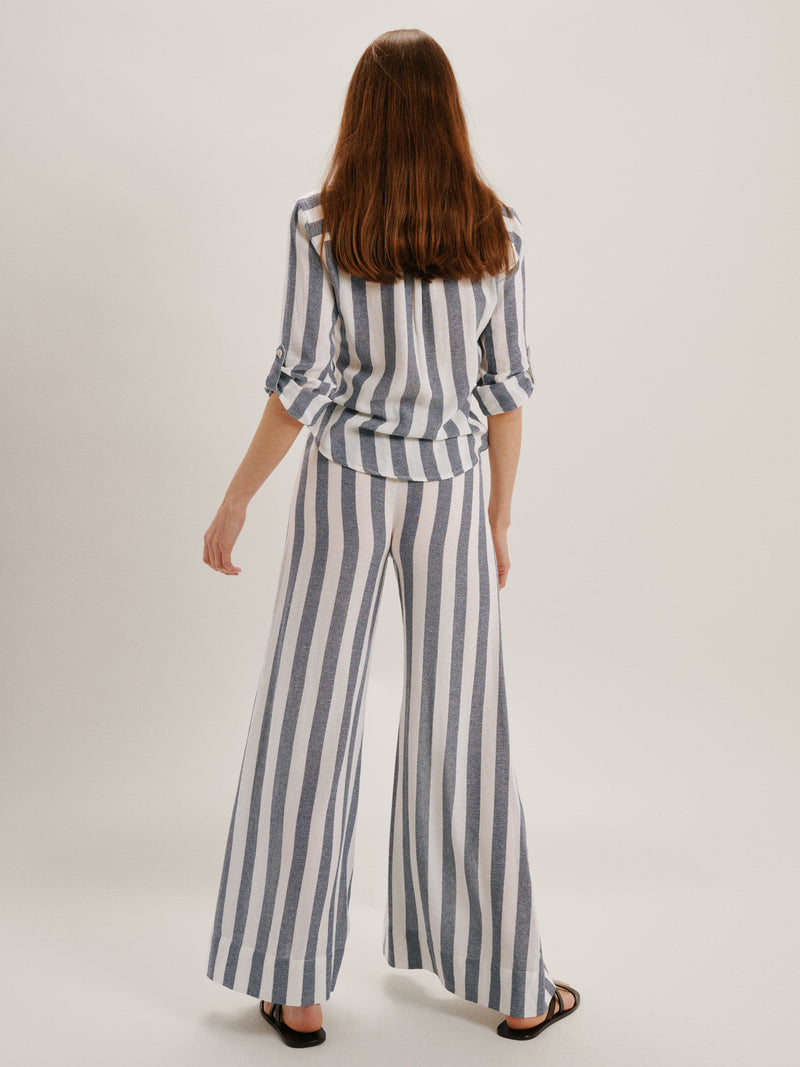 Navy-Ivory Stripe 