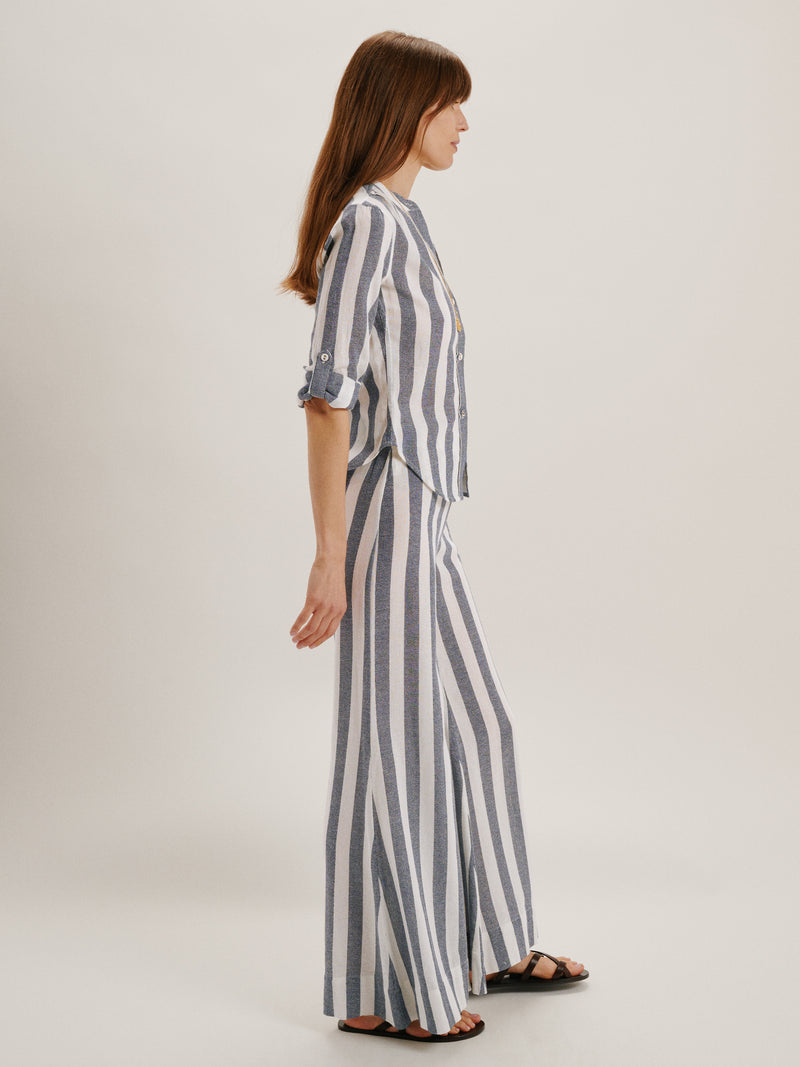 Navy-Ivory Stripe 