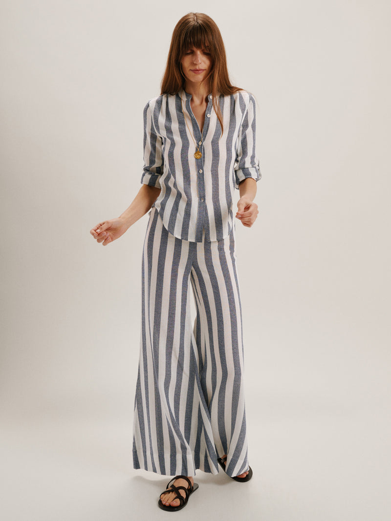 Navy-Ivory Stripe 