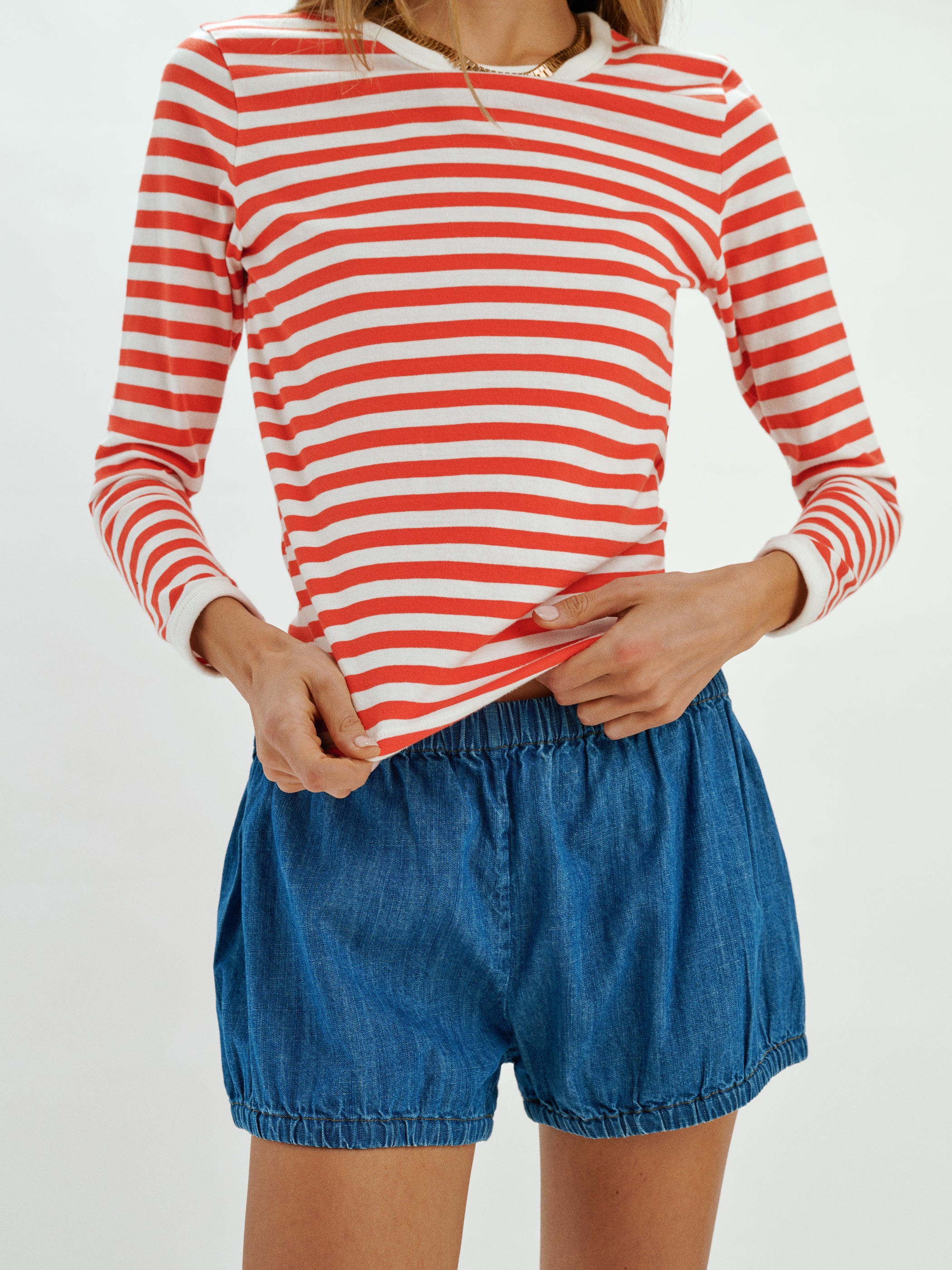 Cherry-Ivory Stripe 