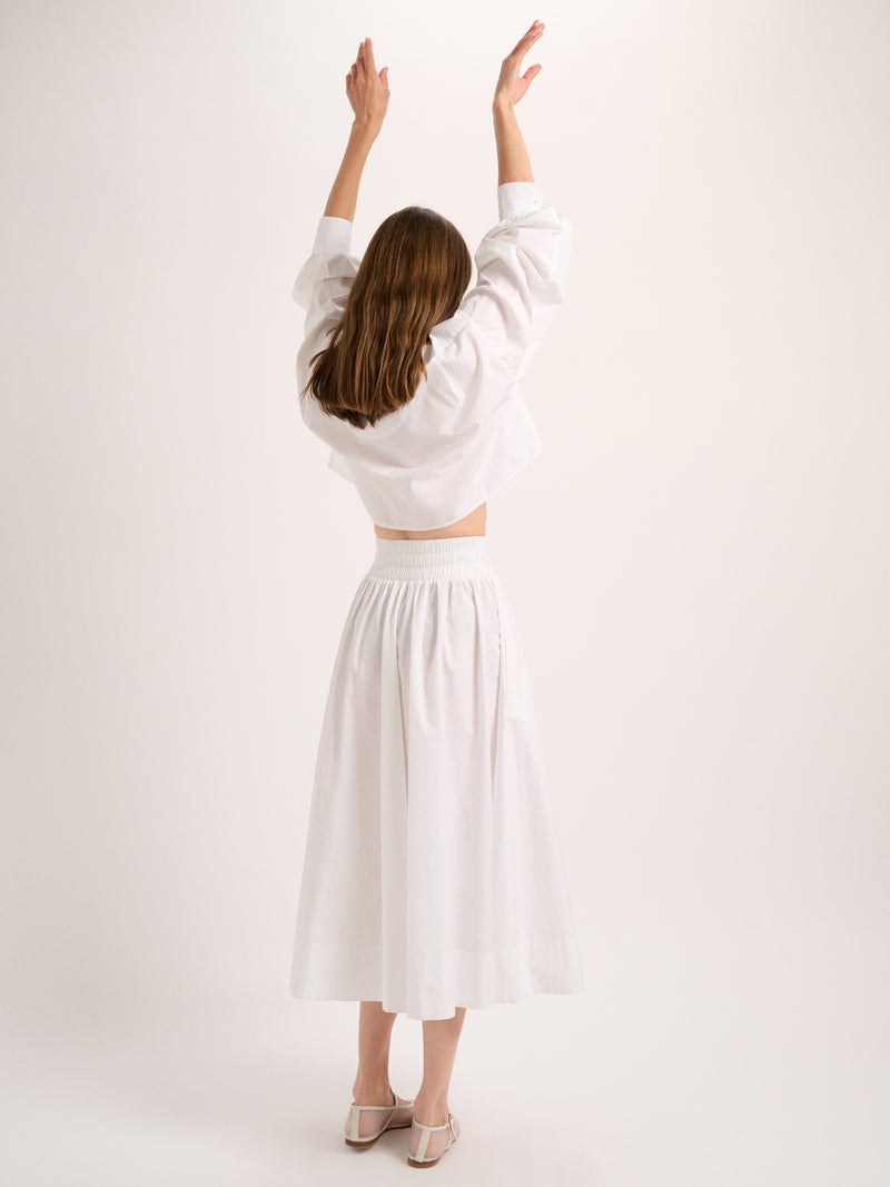 The Leuka Cropped Button-Up in Cotton Poplin