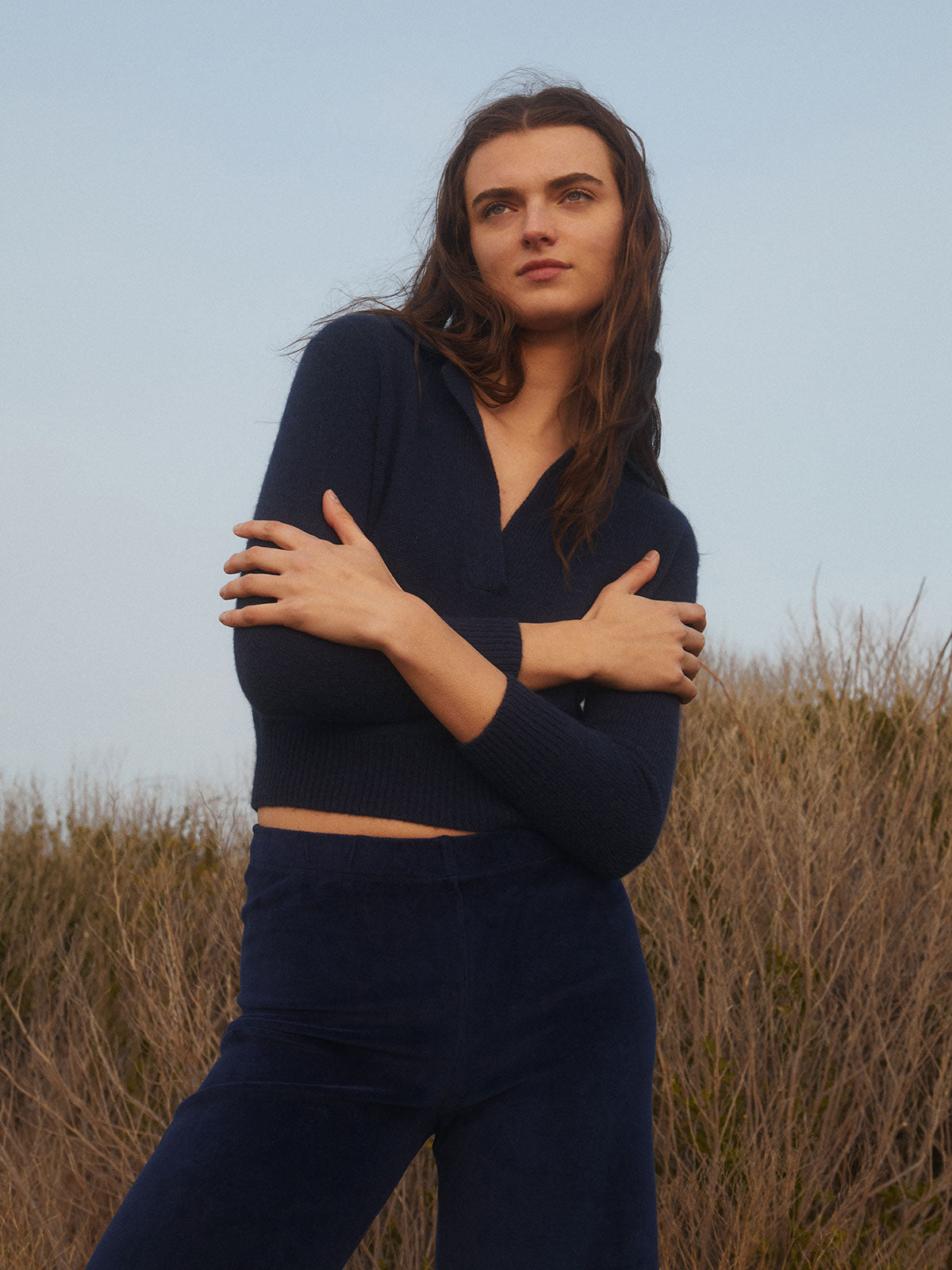 The Pemet Polo in Navy Cashmere