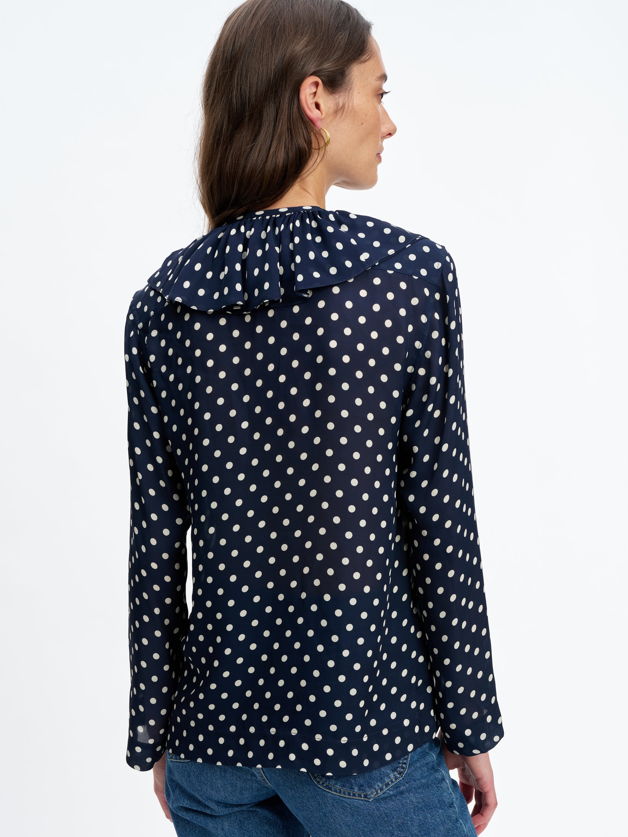 Navy Ivory Polka Dot 