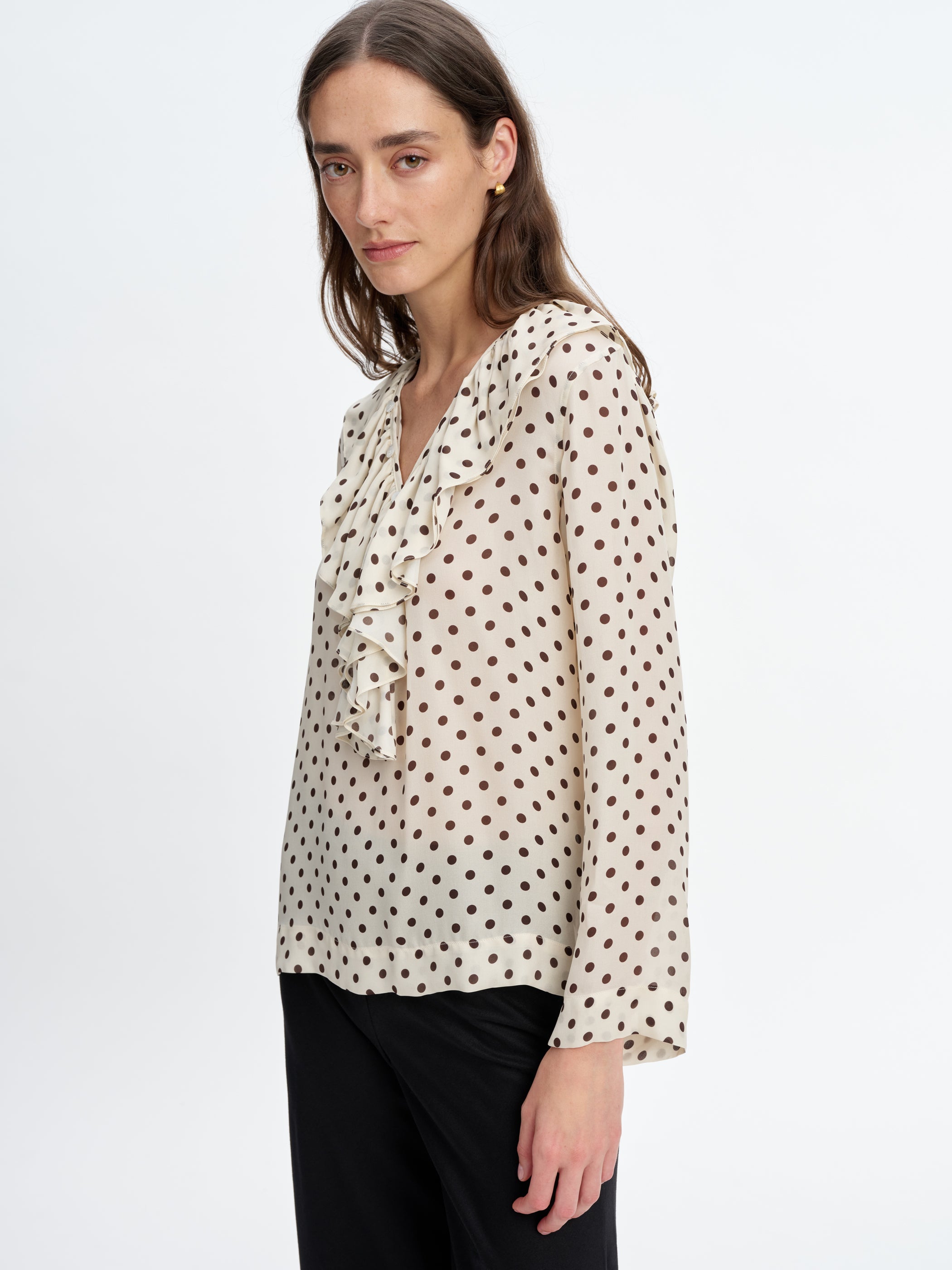 Ivory Walnut Polka Dot 