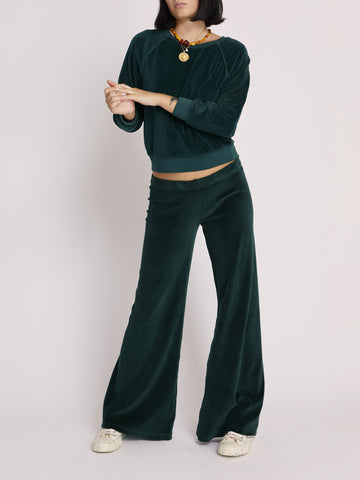The Lito Low Rise Flare Pants in Velour