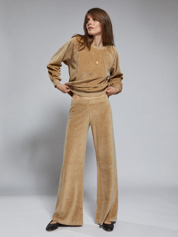 The Lito Low Rise Flare Pants in Velour