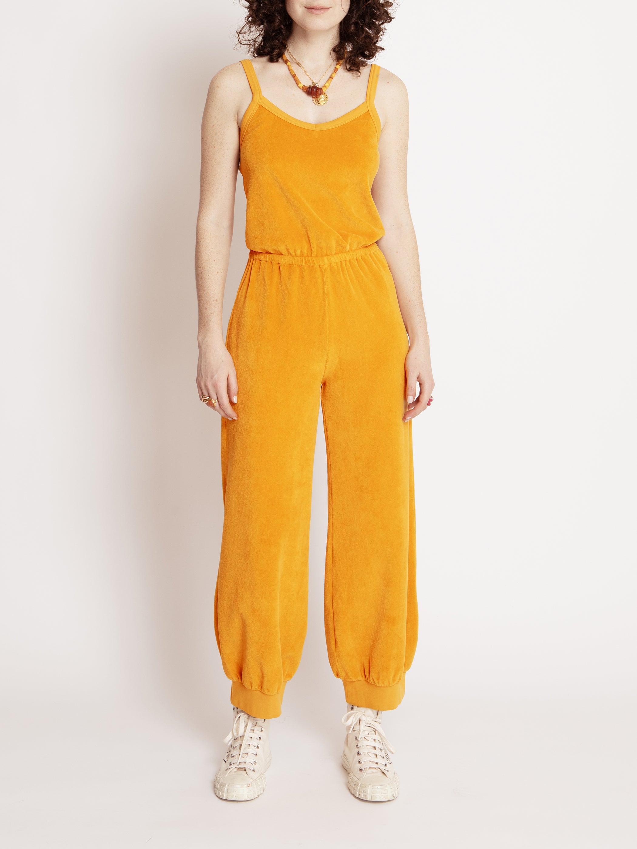 The Giorgi Tank Jumpsuit in Velour