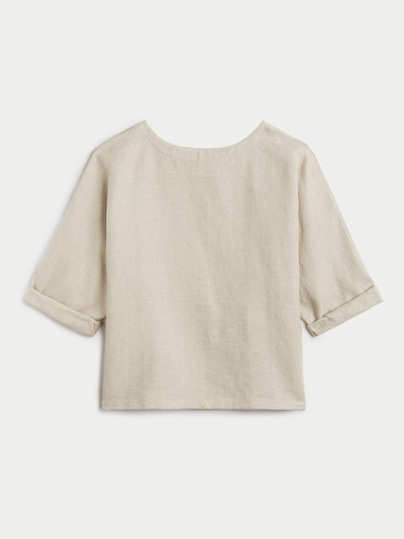 little suzie Linen Gather Collar Blouse