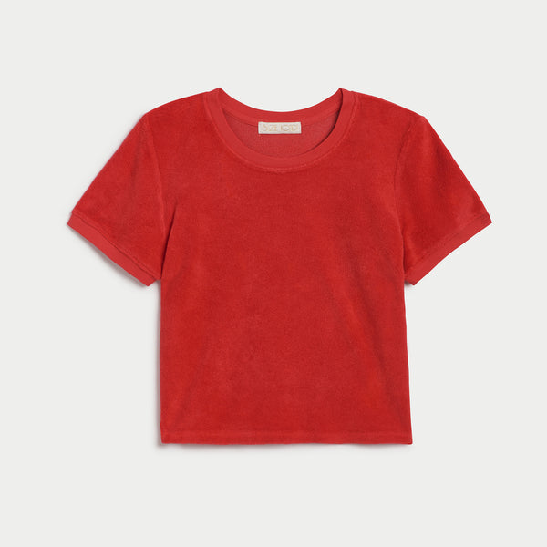 Suzie kondi スージーコンディ カルピ クルーネックTシャツ カルピ クルーネックティー（レッド/アイボリー）｜Suzie Kondi
