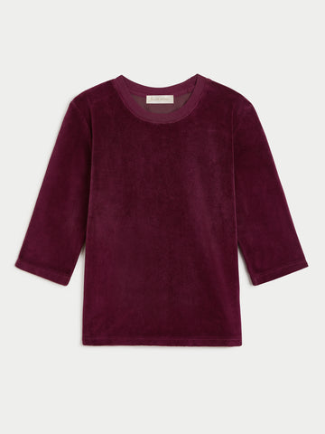 The Corfu Elbow Sleeve Crew in Velour