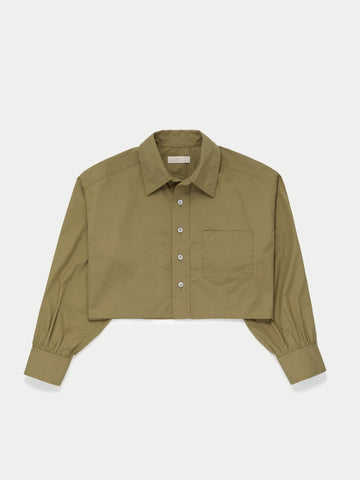 The Leuka Cropped Button-Up in Cotton Poplin